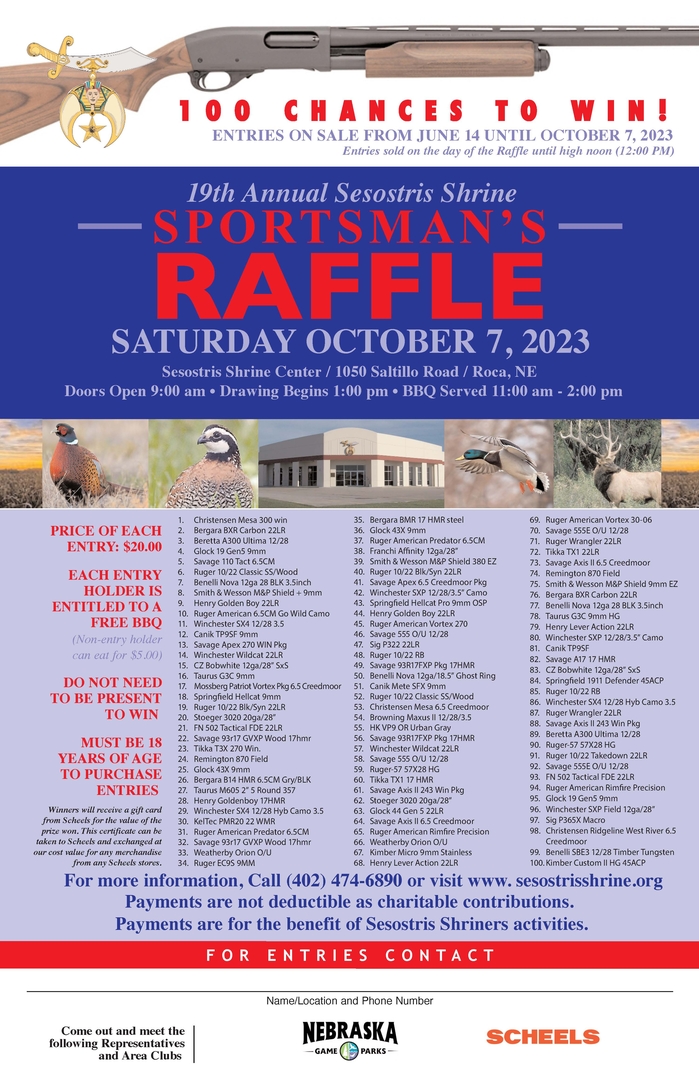 19th Annual Sportsman's Raffle